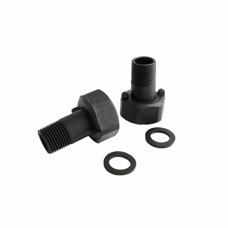 Black Plastic Nylon Fittings Set for Water Meter, 1/2